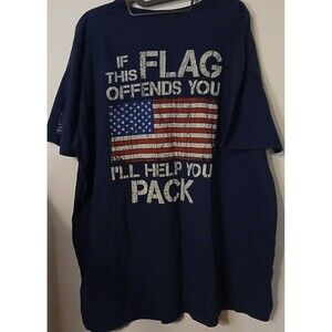 Buck Wear Patriotic American Flag T Shirt Mens 3XL Navy Graphic Tee USA Cotton